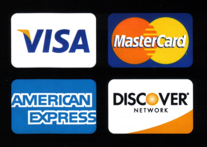 We now accept credit Cards